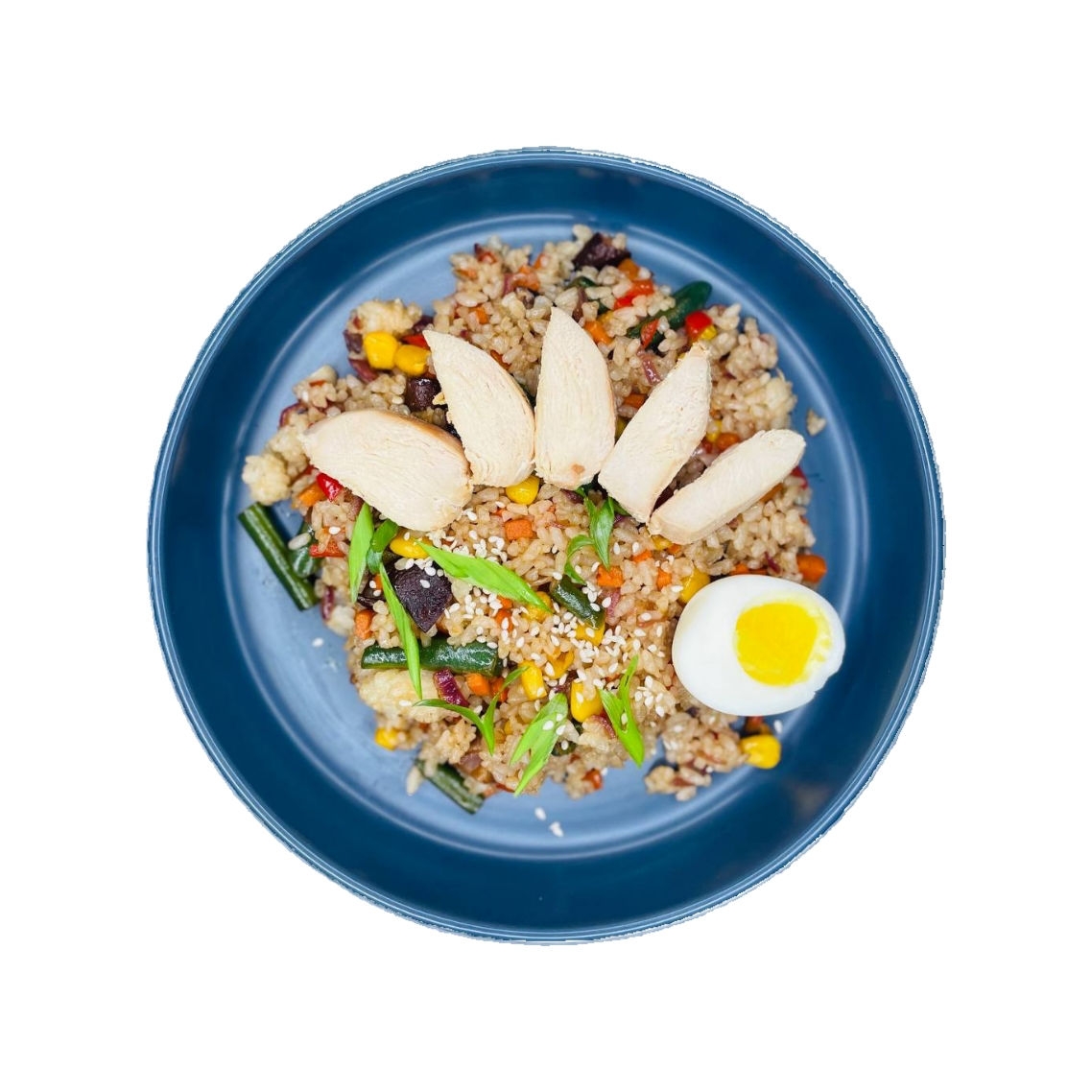 Чесночный рис с курицей