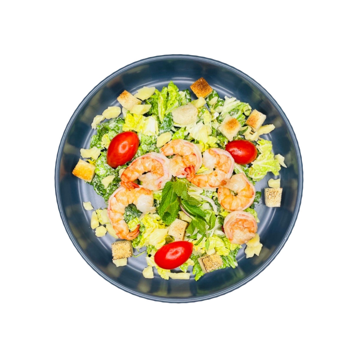 Салат цезарь с креветками