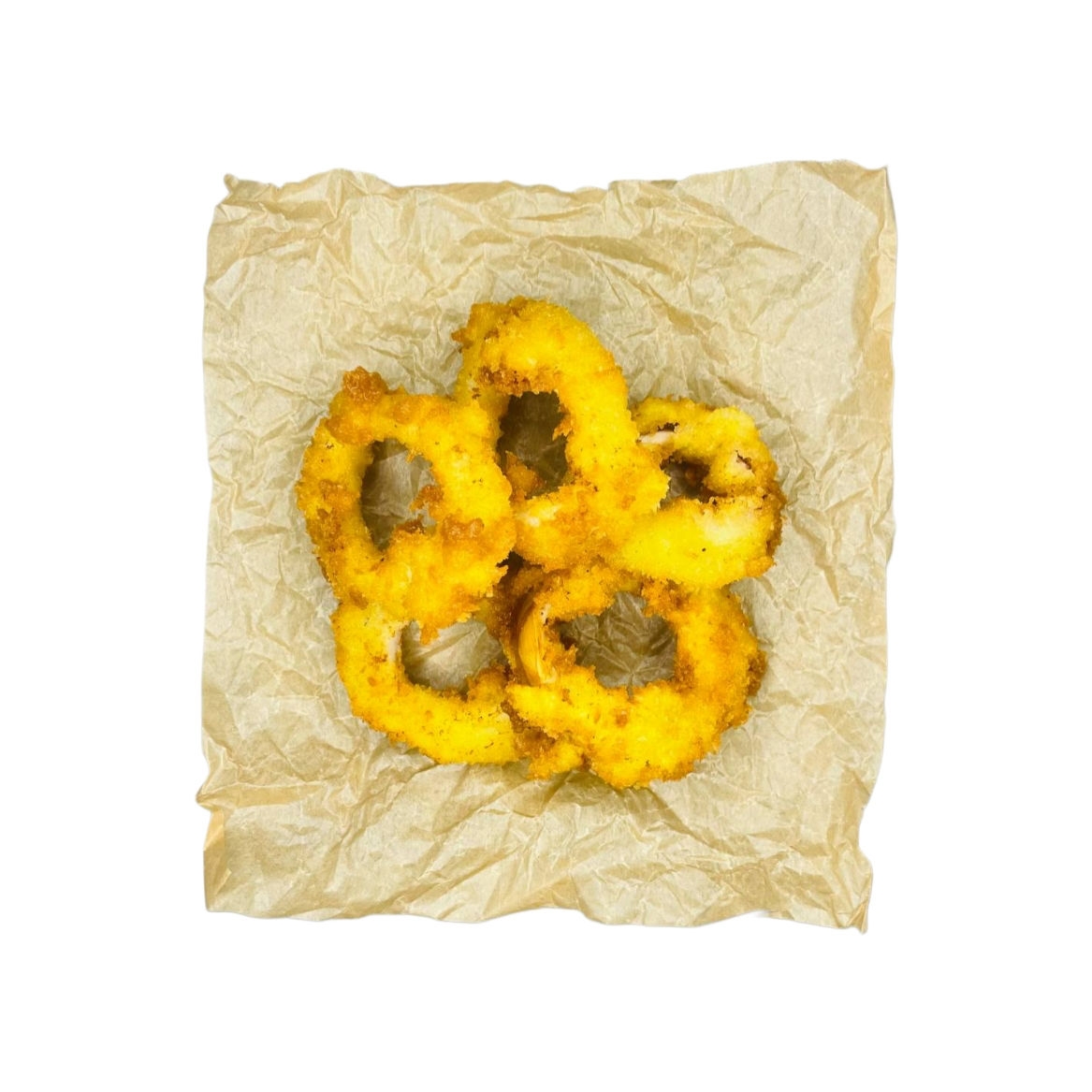 Кольца кальмара темпура с соусом терияки.