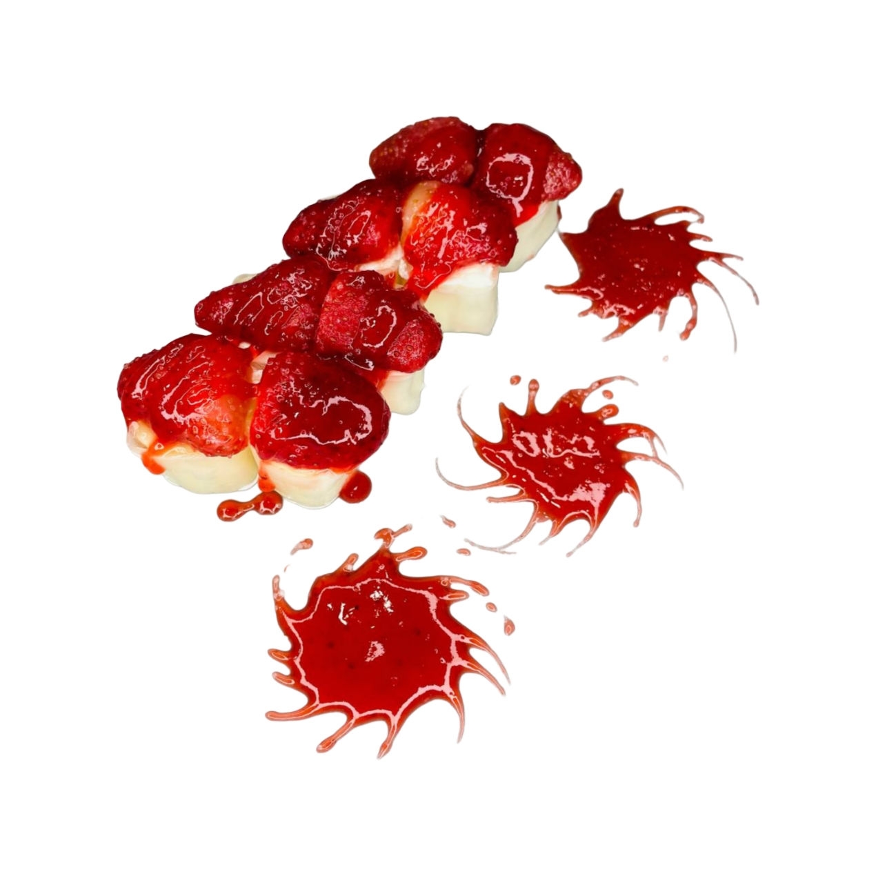 Сладкий ролл с бананом и клубникой