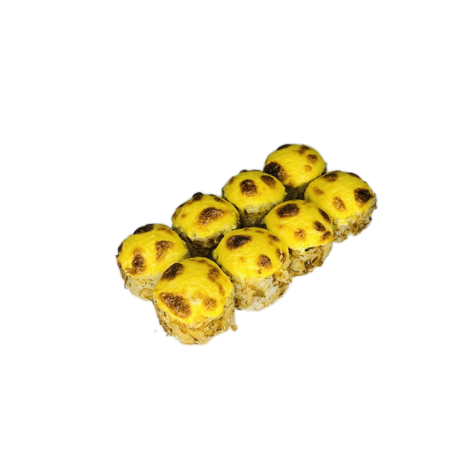 Запеченный ролл с жареной кожей лосося